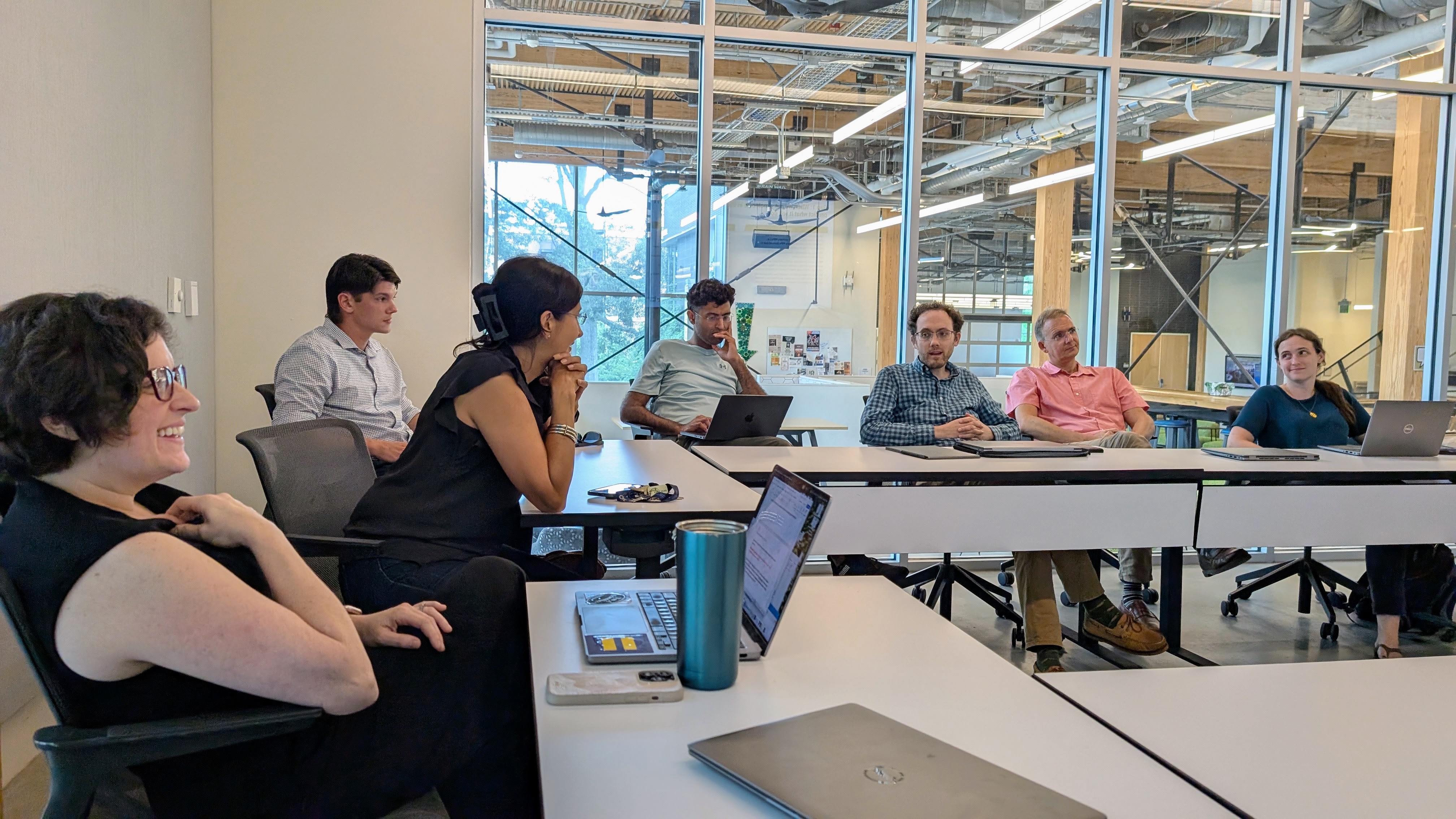 ARI faculty in Kendeda Seminar Room 118 during a brainstorming session.